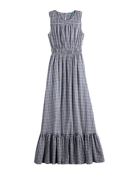 Draper James Dresses & Skirts - Draper James sz Small Navy White Gingham Check Maxi Dress sundress cotton summer